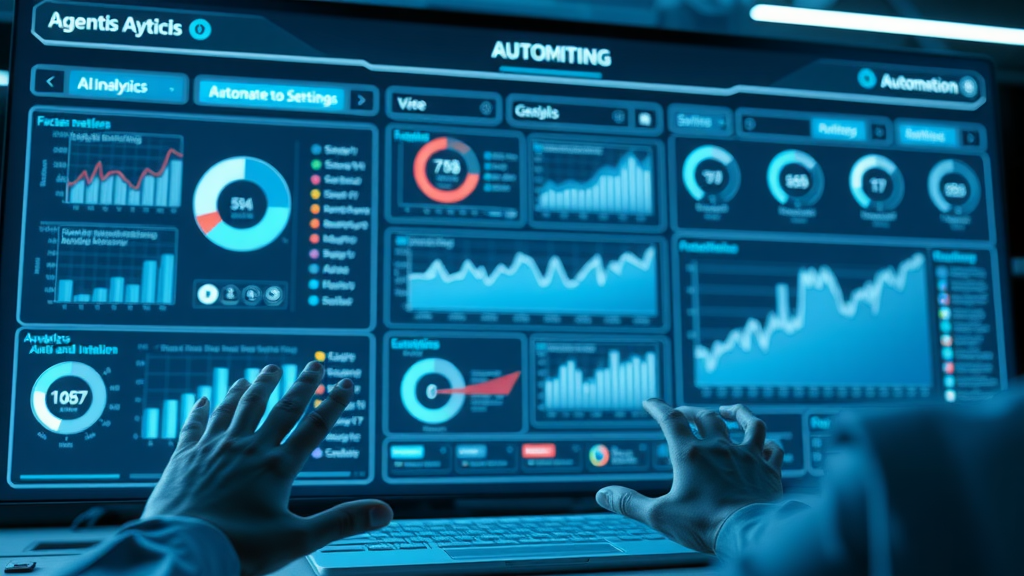 ai agent dashboard showcasing advanced features, analytics and automation tools in digital workspace